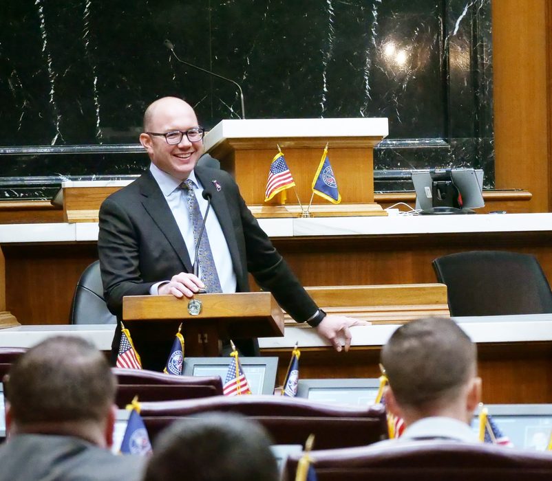 Rep. Jake Teshka on the House floor